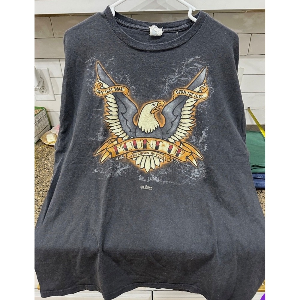 vtg eagle black tee isaiah 40:31‎ xl